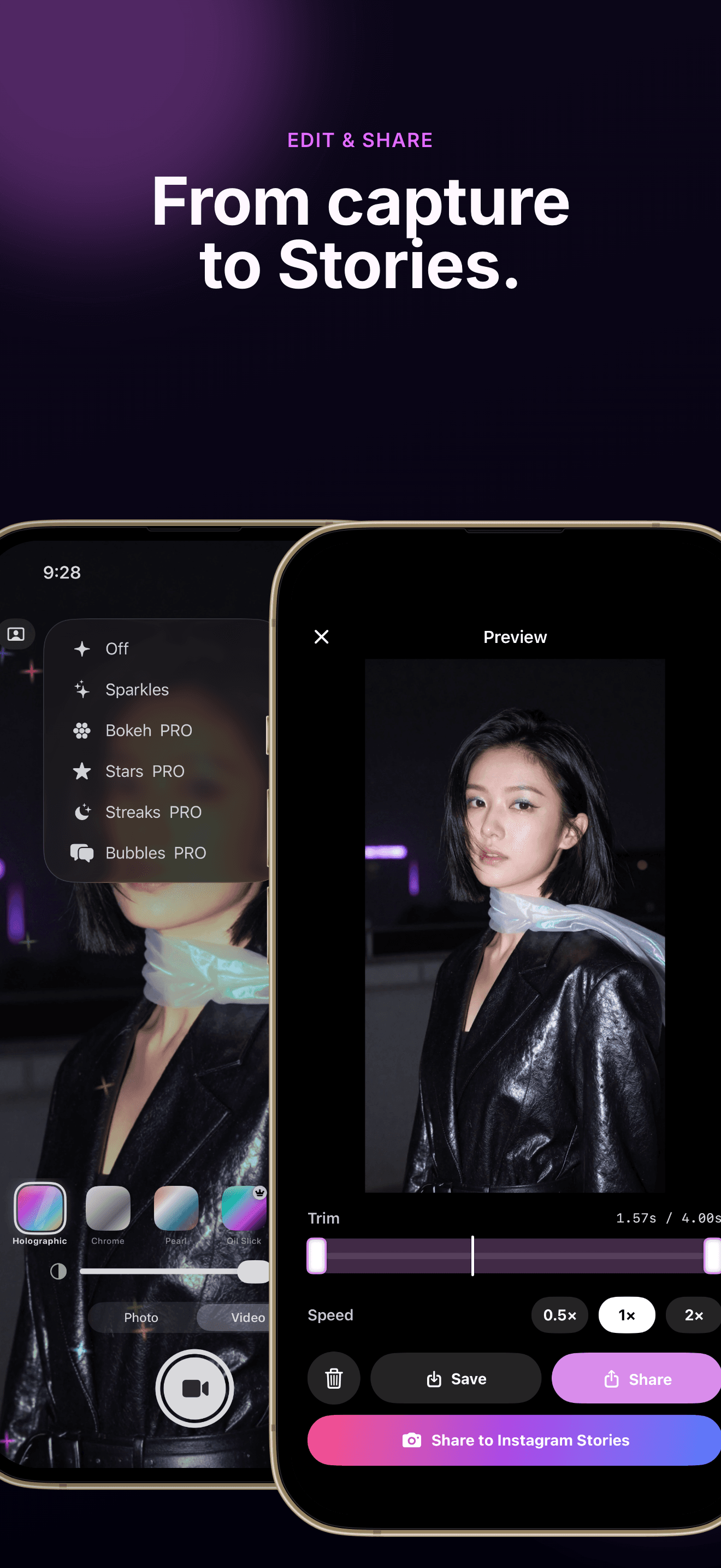 Glaze edit and Instagram Stories sharing